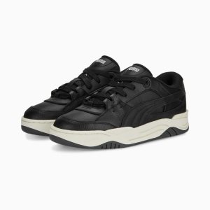 Puma 180 Leder Sneakers Damen Schwarz Weiß Grau | SNHADQT-15