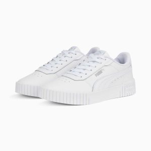 Puma Carina 2.0 Sneakers Damen Weiß Weiß Silber | NESXDOZ-95