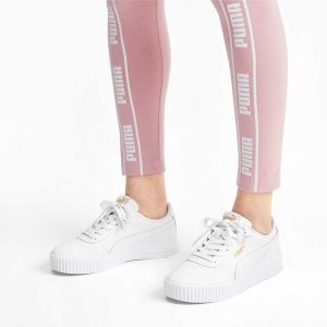Puma Carina Lux Trainers Sneakers Damen Weiß Weiß | UHRFDOJ-42