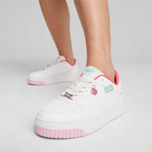 Puma Carina Street Charms Sneakers Damen Weiß Weiß Rosa Mintfarben | IBMWDRU-36