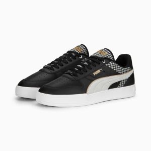 Puma Caven Dime Houndstooth Sneakers Damen Schwarz Weiß Gold | GURYHIF-35