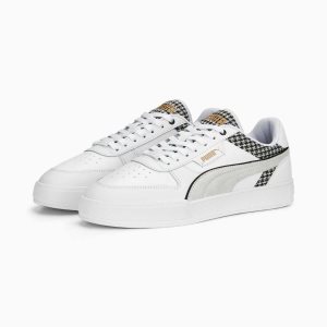 Puma Caven Dime Houndstooth Sneakers Damen Weiß Schwarz Gold | TPCVWKN-49