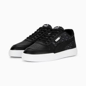 Puma Caven Logo Power Sneakers Damen Schwarz Grau Weiß | ALVBJOX-05