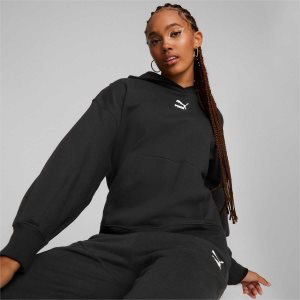 Puma Classics Oversized Hoodie Sweatshirts Damen Schwarz | OUNVJEG-72