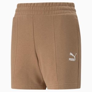 Puma Classics Pintuck Shorts Leggings Damen Braun | GJYLRCE-91