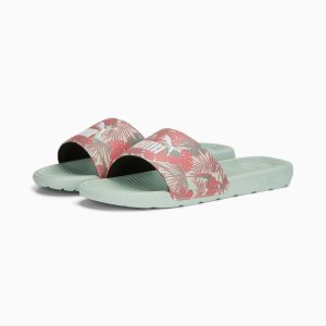 Puma Cool Cat 2.0 Flower Slides Sandalen Damen Weiß | TXSCYVA-27