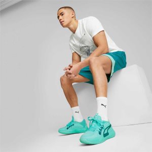 Puma Court Rider Chaos Slash Basketballschuhe Herren Grün Blau | DVWQECF-49