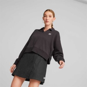 Puma Downtown Oversized Polo Sweatshirt Sport Bh Damen Schwarz | QJKCAMI-62