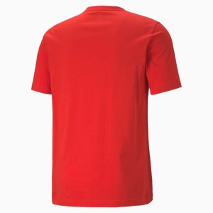 Puma Essentials+ 2 Colour Logo Tee Oberteile Herren Rot | STWMGAE-36