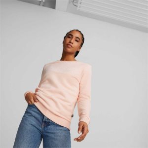 Puma Essentials+ Crew Neck Sweatshirts Damen Rosa | RVCFXBA-41