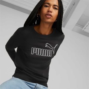 Puma Essentials+ Crew Neck Sweatshirts Damen Schwarz | SFDTEXB-40