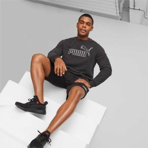 Puma Essentials+ Crew Neck Sweatshirts Herren Schwarz | AHKYNUM-85