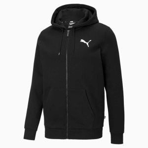 Puma Essentials Full-zip Logo Hoodie Sweatshirts Herren Schwarz | TLZIEXO-24