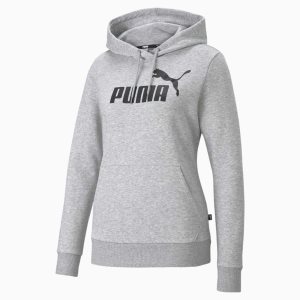 Puma Essentials Logo Hoodie Sweatshirts Damen Hellgrau | QJSKRNZ-68