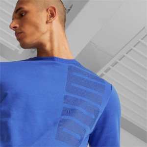Puma Essentials+ Logo Lab Crew Neck Sweatshirts Herren Königsblau Blau | XBSTWFV-97