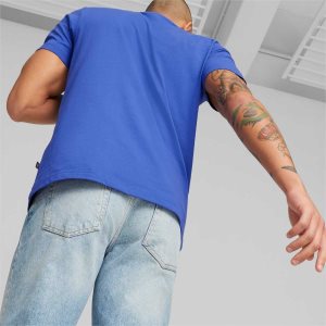 Puma Essentials+ Logo Lab Tee Oberteile Herren Königsblau Blau | UIEYHAQ-67