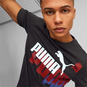 Puma Essentials+ Logo Power Tee Oberteile Herren Schwarz | ICBDVKF-18