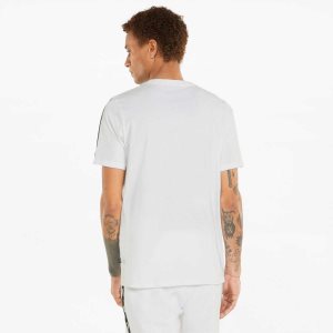 Puma Essentials+ Tape Tee Oberteile Herren Weiß | ZPJMHFD-09
