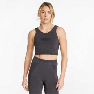 Puma Evoknit Crop Top Sport Bh Damen Schwarz | REXNWYT-18