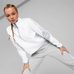 Puma Evostripe Half-zip Crew Neck Sweatshirts Damen Weiß | WOCANQX-46