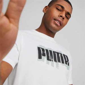 Puma Graphics Wording Tee Oberteile Herren Weiß | FSDLPYE-26