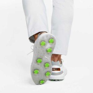 Puma Ignite Articulate Leder Golfschuhe Herren Weiß Silber | ZLHOMWV-62