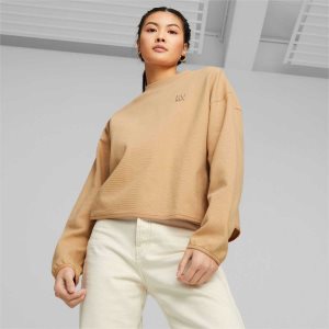 Puma Infuse Mock Neck Sweatshirts Damen Braun | NMVHDGF-36