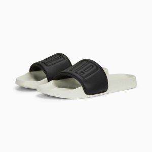 Puma Leadcat 2.0 Gesteppt Slides Sandalen Damen Schwarz Metal Gold | DMKLPZA-07