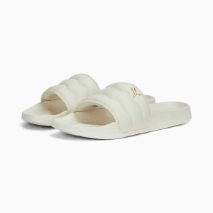 Puma Leadcat 2.0 Puffy Slides Sandalen Damen Metal Gold | EKLCOXF-90