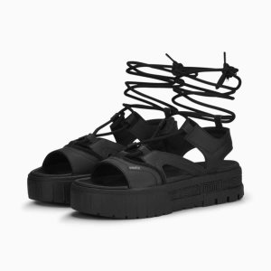 Puma Mayze Laces Sandalen Damen Schwarz Weiß | PCLQTWH-47