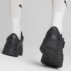 Puma Mayze Stack Leder Sneakers Damen Schwarz | VZEFSDA-98