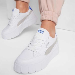 Puma Mayze Stack Sneakers Damen Weiß Königsblau Blau | BGMTOSC-85