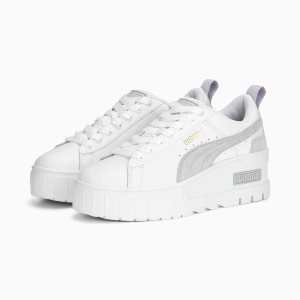 Puma Mayze Wedge Pastel Sneakers Damen Weiß Platin Grau Lavendel | HNDQETM-27