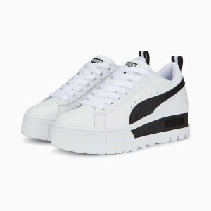 Puma Mayze Wedge Sneakers Damen Weiß Schwarz | MWNYCXQ-27