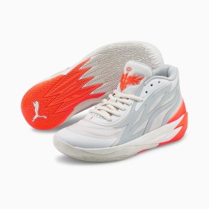 Puma Mb.02 Basketballschuhe Damen Platin Grau Orange | HNELYJF-69