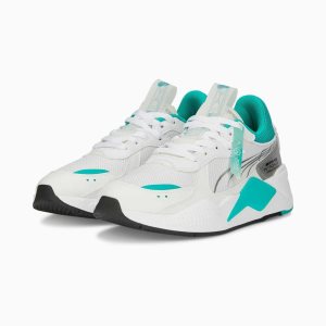 Puma Mercedes-amg Petronas Rs-x Mokassins Damen Weiß Grün | XQMBDAP-64
