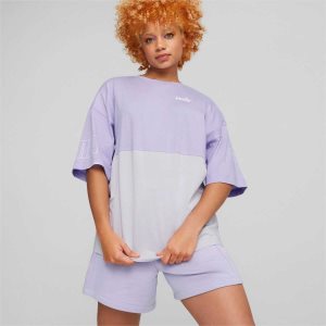 Puma Power Colourblock Tee Sport Bh Damen Lila | KTAFQRU-89