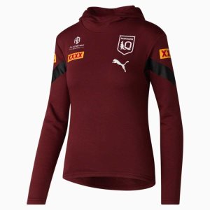 Puma Queensland Maroons Team Hoodie Sweatshirts Damen Bordeaux | MJNARUQ-90