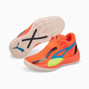 Puma Rise Nitro Basketballschuhe Damen Koralle Hellgrün | GAXWCUJ-43