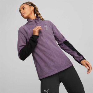 Puma Seasons Trail Lauf Half-zip Pullover Sweatshirts Damen Lila Grau | TIDVHSQ-49