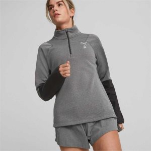 Puma Seasons Trail Lauf Half-zip Pullover Sweatshirts Damen Schwarz | VXPCUSD-09