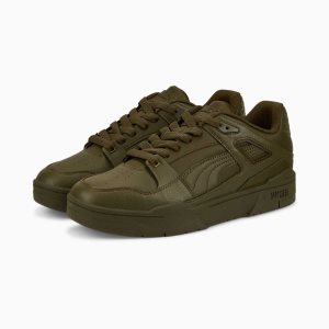 Puma Slipstream Leder Sneakers Damen Tiefesolivgrün Tiefesolivgrün | NAZVBFI-07