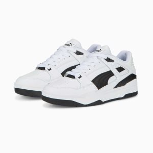 Puma Slipstream Leder Sneakers Damen Weiß Schwarz | CLTEHYS-21