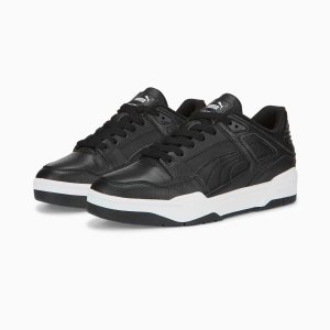 Puma Slipstream Leder Sneakers Herren Schwarz Weiß | VGMLQHD-76