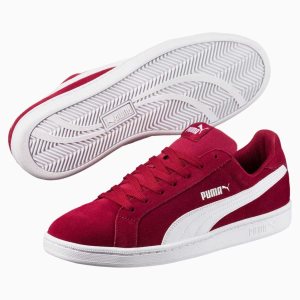 Puma Smash Suede Trainers Sneakers Herren Rot Weiß | GNOJQYX-97