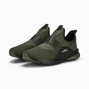 Puma Soft Ride Enzo Evo Slip-on Sparkle Laufschuhe Damen Grün Schwarz | BHJYWVS-74
