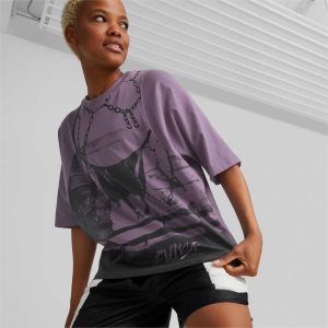 Puma Strong Side Basketball Tee Sport Bh Damen Lila Grau | KCIBSNL-18