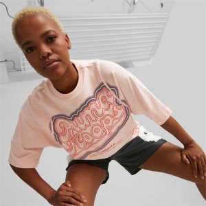 Puma Strong Side Basketball Tee Sport Bh Damen Rosa | TZVHCBU-45