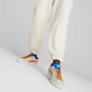 Puma Suede Cord Sneakers Damen Weiß Königsblau Orange | KYXIEBN-72