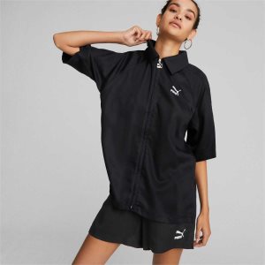 Puma T7 Shirt Sport Bh Damen Schwarz | HLNYTVK-34